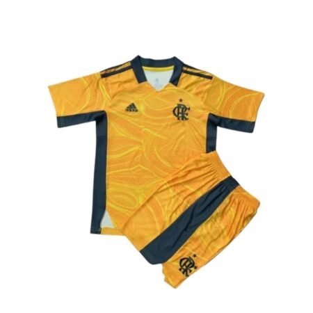 kit infantil flamengo amarelo  goleiro 21/22 unissex