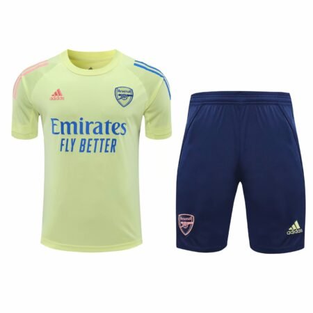 Kit Camisa + Short Arsenal Azul+Amarelo 21/22 - Masculino