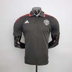 camisa gola polo manchester united - preta masculina