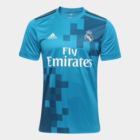 Camisa Real Madrid Third 17/18 Masculina - Azul Claro