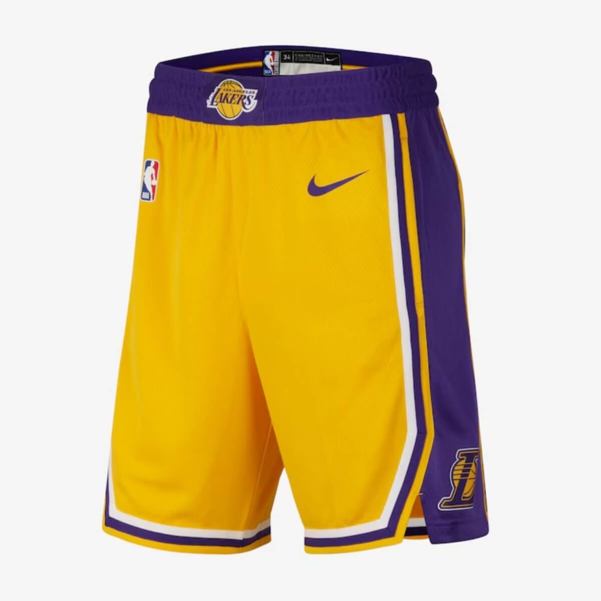 short-nba-lakers-masculino-amarelo-roxo Short NBA Los Angeles Lakers Icon Edition Masculino Amarelo