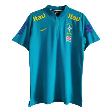 Camisa do Brasil Polo Azul Claro Pré-jogo Masculina