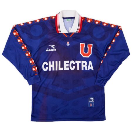 Camisa Retrô Universidad do Chile 1996 Azul Manga Longa