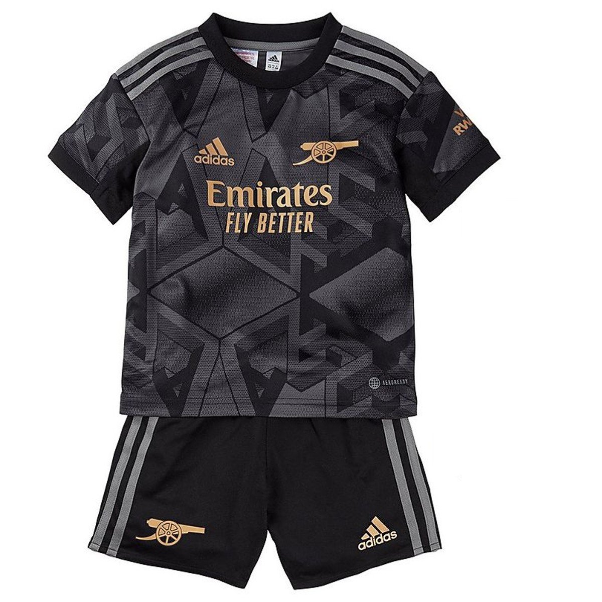 65464 Kit Infantil Arsenal Arsenal Preta com Dourado 2022