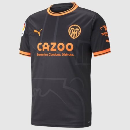 Camisa Valencia Away Preta Masculina 2022