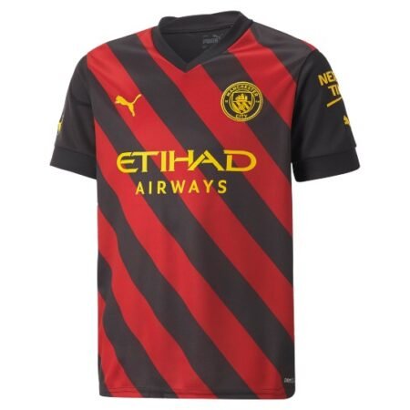 Camisa Manchester City Vermelha com Preto 2022