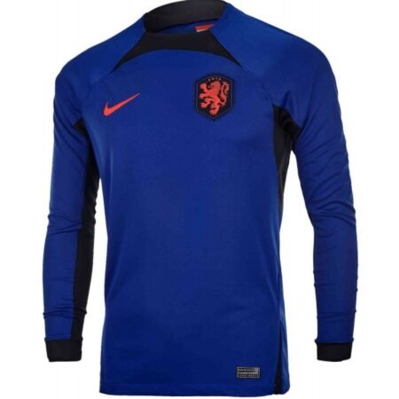 Camisa Holanda Manga Longa Azul Copa do Mundo 2022