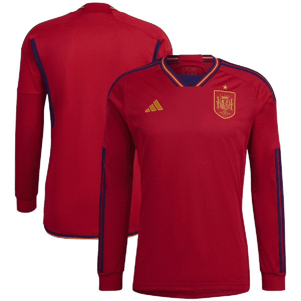 Sem título(9) Camisa Espanha Manga Longa Vermelha Copa do Mundo 2022