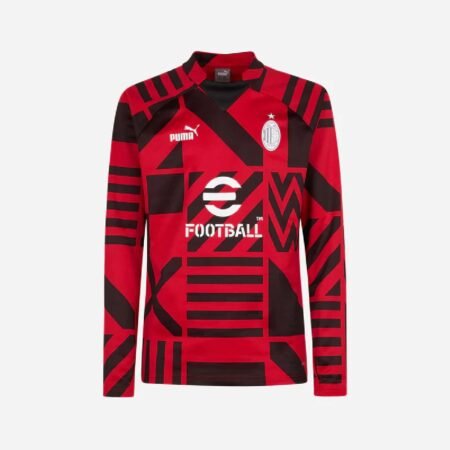 Camisa Pré-jogo AC Milan Vermelha Manga longa 2023