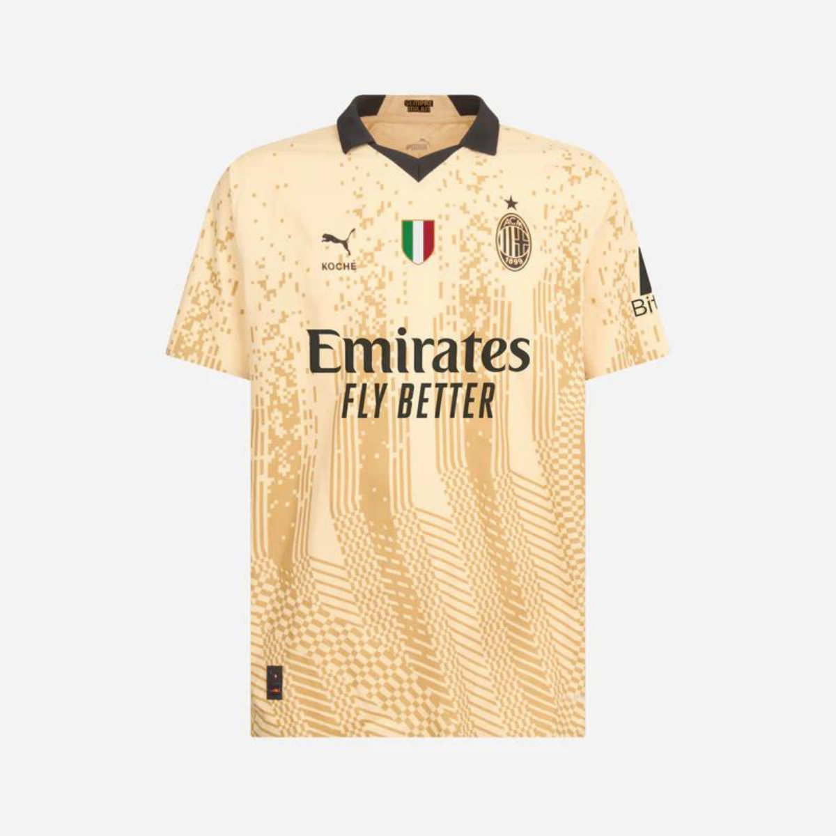 Design sem nome (14) Nova Camisa Ac Milan Dourada 2023/24 Player