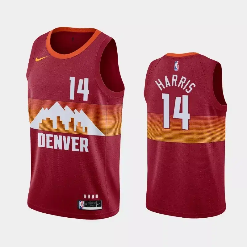 Denver-Nuggets-City-Edition-2021-Swingman-Nike2 Regata NBA Denver Nuggets Harris 14 Vermelha