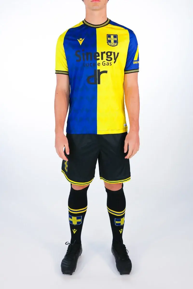 Kit_HV120 Camisa Hellas Verona Amarela/Azul 2023/24