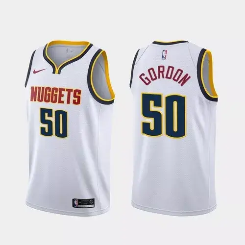 ac06cf39770f595a6f4489c240d68182ee0c8537da7fad155979a43426b433b3 Regata NBA Denver Nuggets Gordon 50 Branca