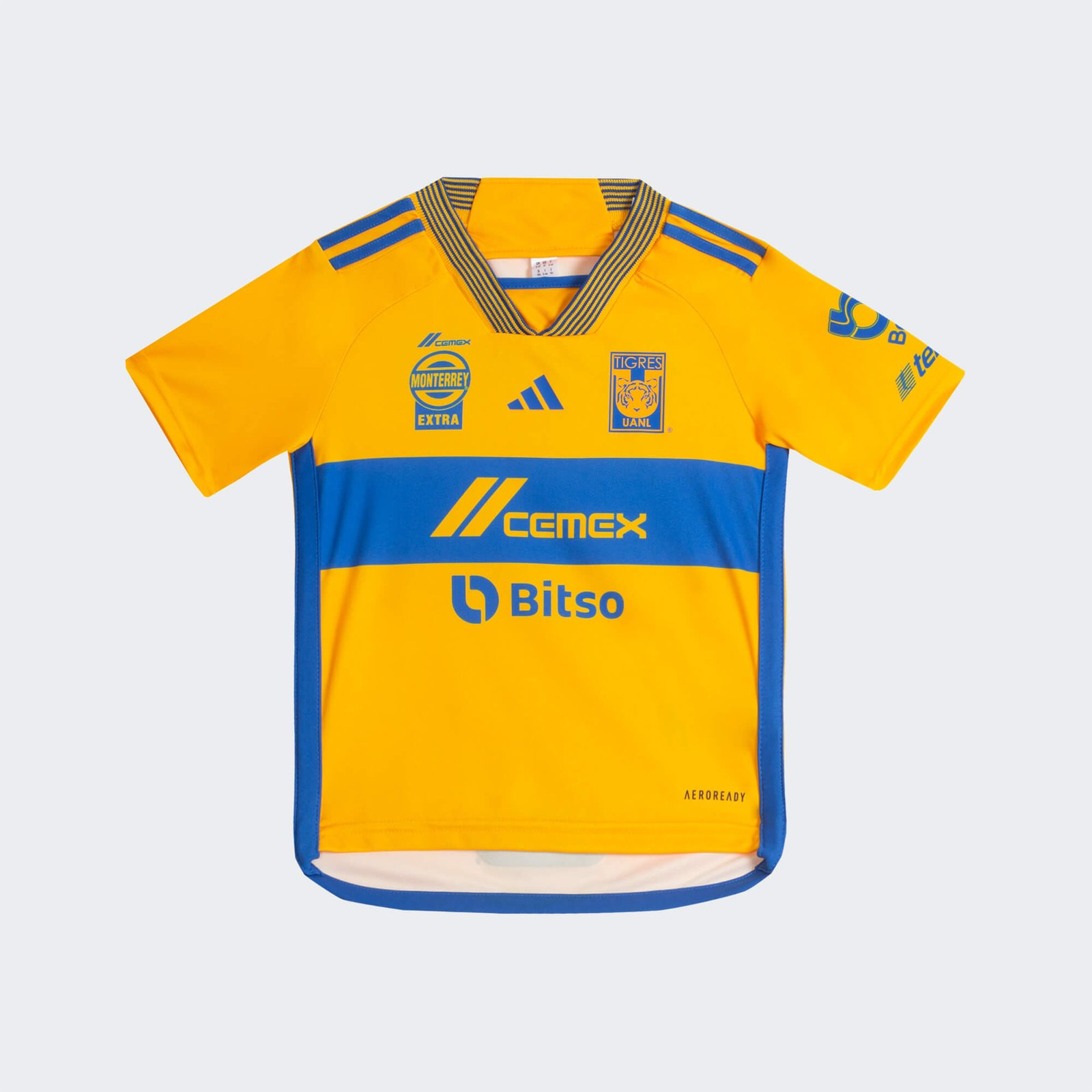 HZ4945_Ftp_Flat_eCom-2000x2000 Kit Infantil Tigres Uanl Amarela 2023/24 Unissex