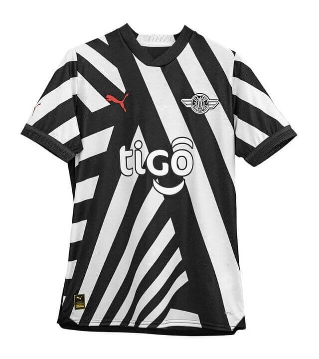 359160345_1444922096264031_562909130884343059_n Nova Camisa Club Libertad Titular Preta com Branco 2023/24 Masculina