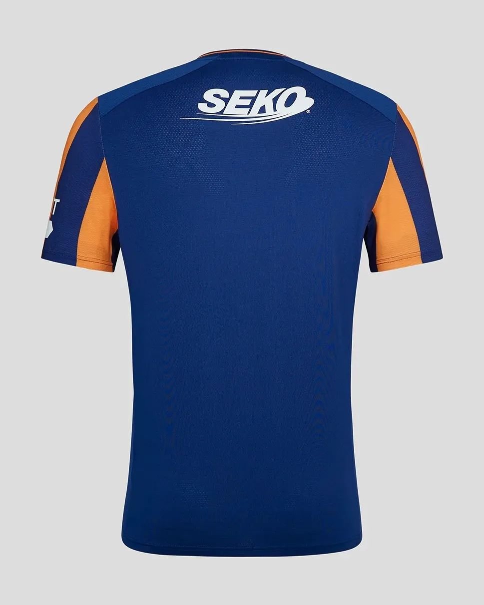 361750706_1724125681384959_6958177265902589591_n Nova Camisa Rangers 3 anos 90 azul/laranja 2023/24 Masculina