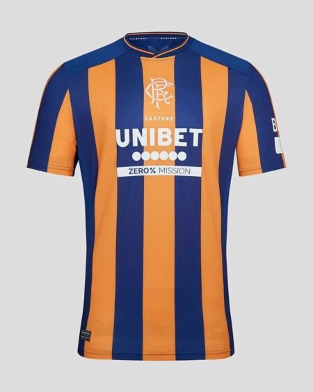 Nova Camisa Rangers 3 anos 90 azul/laranja 2023/24 Masculina