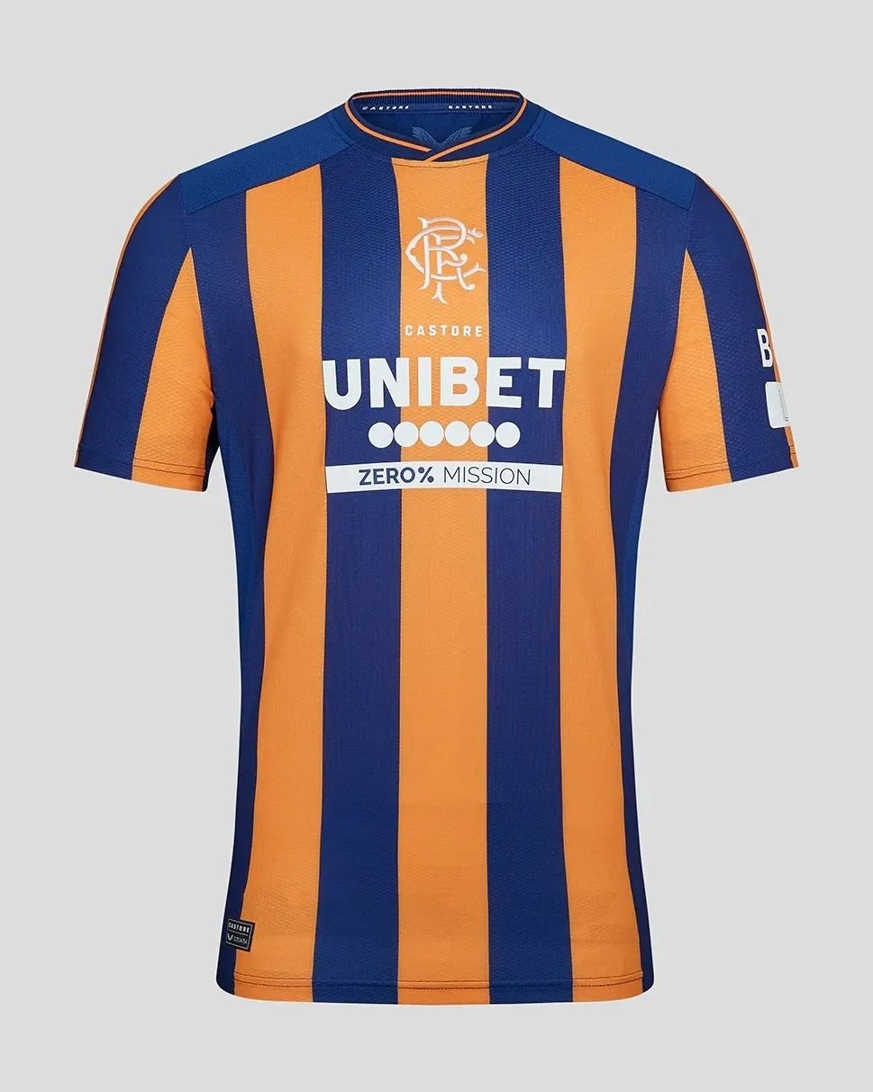 362093283_812072240524315_3710006000898271349_n Nova Camisa Rangers 3 anos 90 azul/laranja 2023/24 Masculina