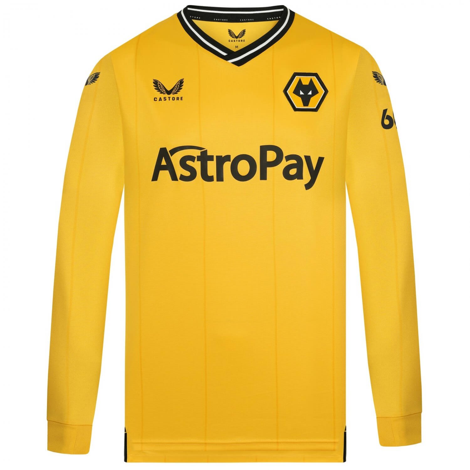 4108-603 Nova Camisa Wolverhampton Amarela Home 2023/24 Manga Longa