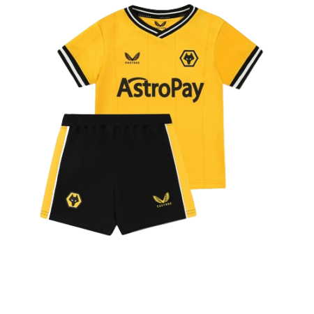 Kit Infantil Wolverhampton Amarela Home 2023/24 Unissex