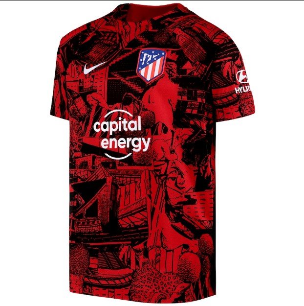 Captura de tela 2023-07-09 113811 Camisa Atlético de Madrid Pré-jogo Vermelha 2023/24 Masculina