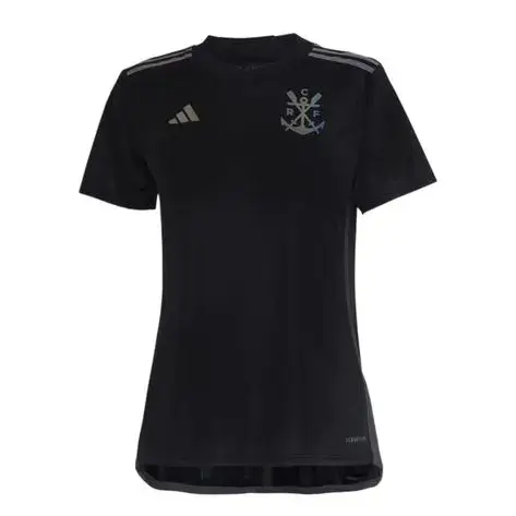 HR3775_1_APPAREL_Photography---eCommerce_Front-View_white Nova Camisa Flamengo 3 Preta Refletiva 2023/24 Feminina