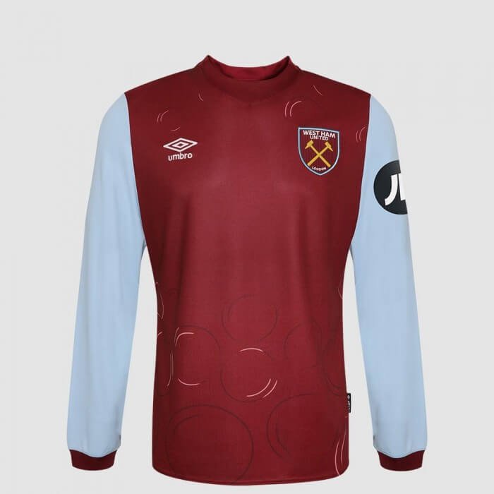 10641-1034 Nova Camisa West Ham 1 2023/24 Manga Longa