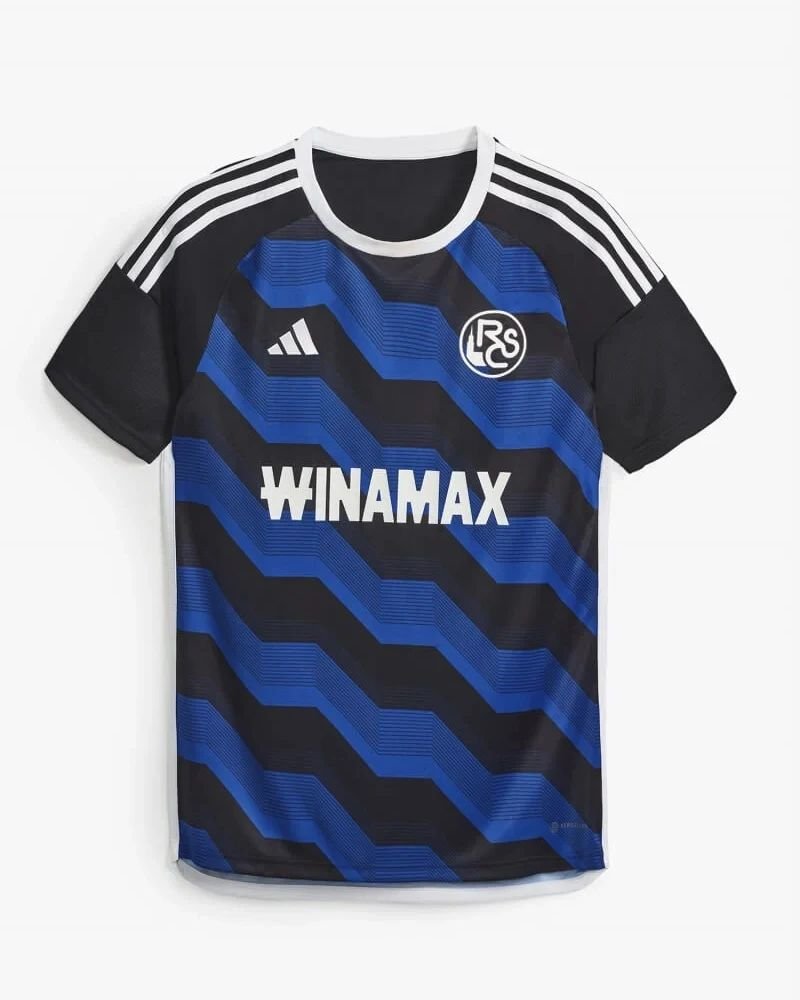364036428_947153176587722_1172395719268889109_n Nova Camisa Strasbourg Preta/azul 2023/24 Masculina