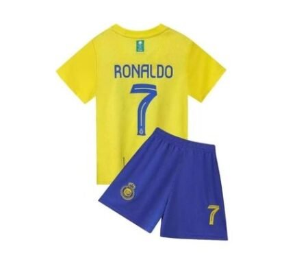 Kit Infantil do Al Nassr Amarela CR7 Nike 2023/24