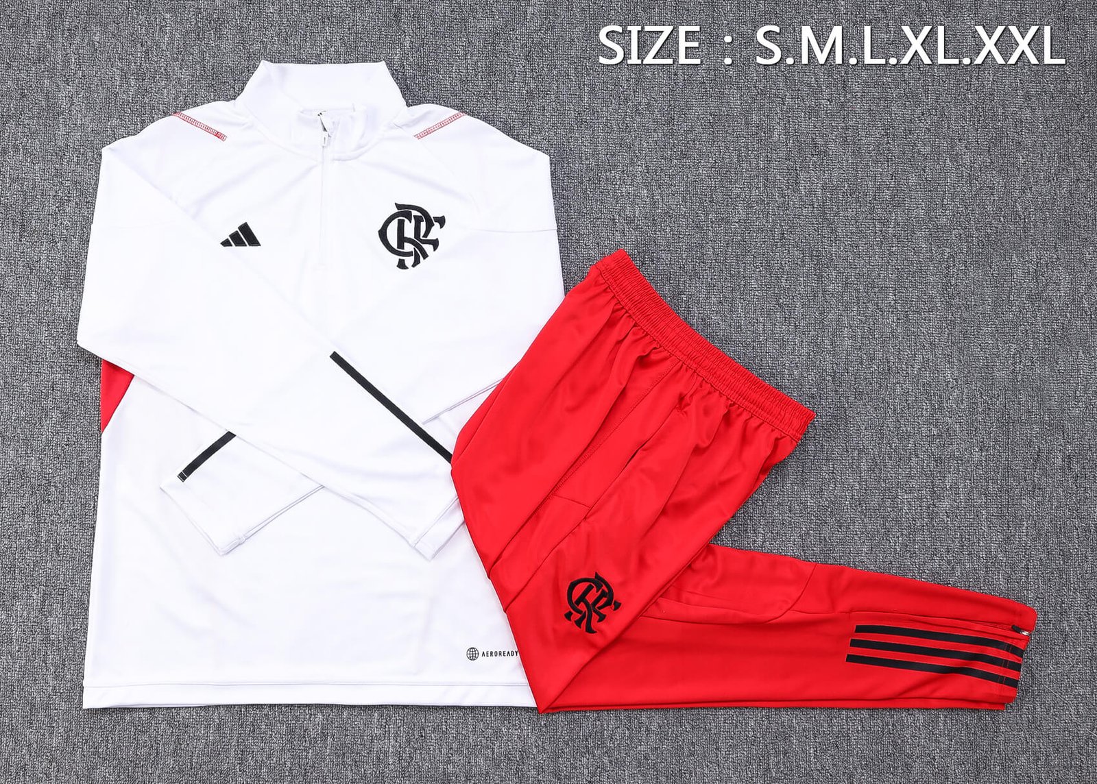 45885d4b Conjunto de Treino Flamengo Jaqueta+Calça Branca 2023/24