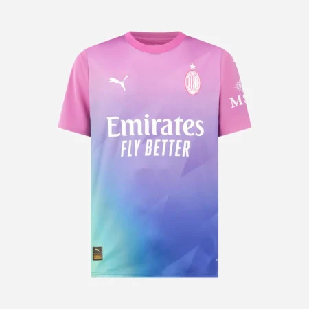 Nova Camisa Milan 3 Rosa/Azul 2023/24 Masculina