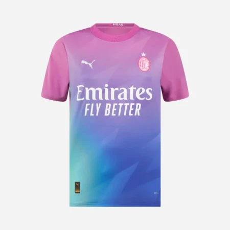 Nova Camisa Milan 3 Rosa/Azul 2023/24 Feminina