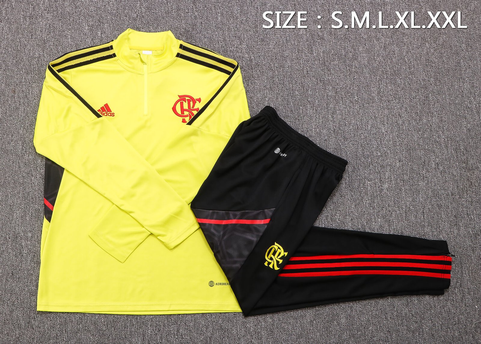 8d04237d Conjunto de Treino Flamengo Jaqueta+Calça Amarela 2022/23