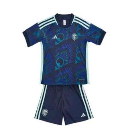 Kit Infantil Leeds United 2 Azul 2023/24 Unissex