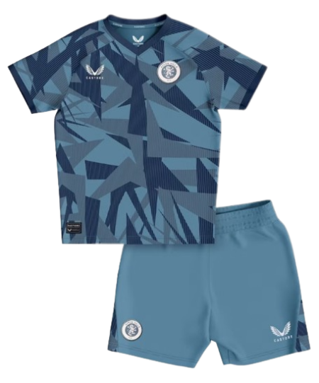 Kit Infantil do Aston Villa 3 Azul 2023/24 Unissex