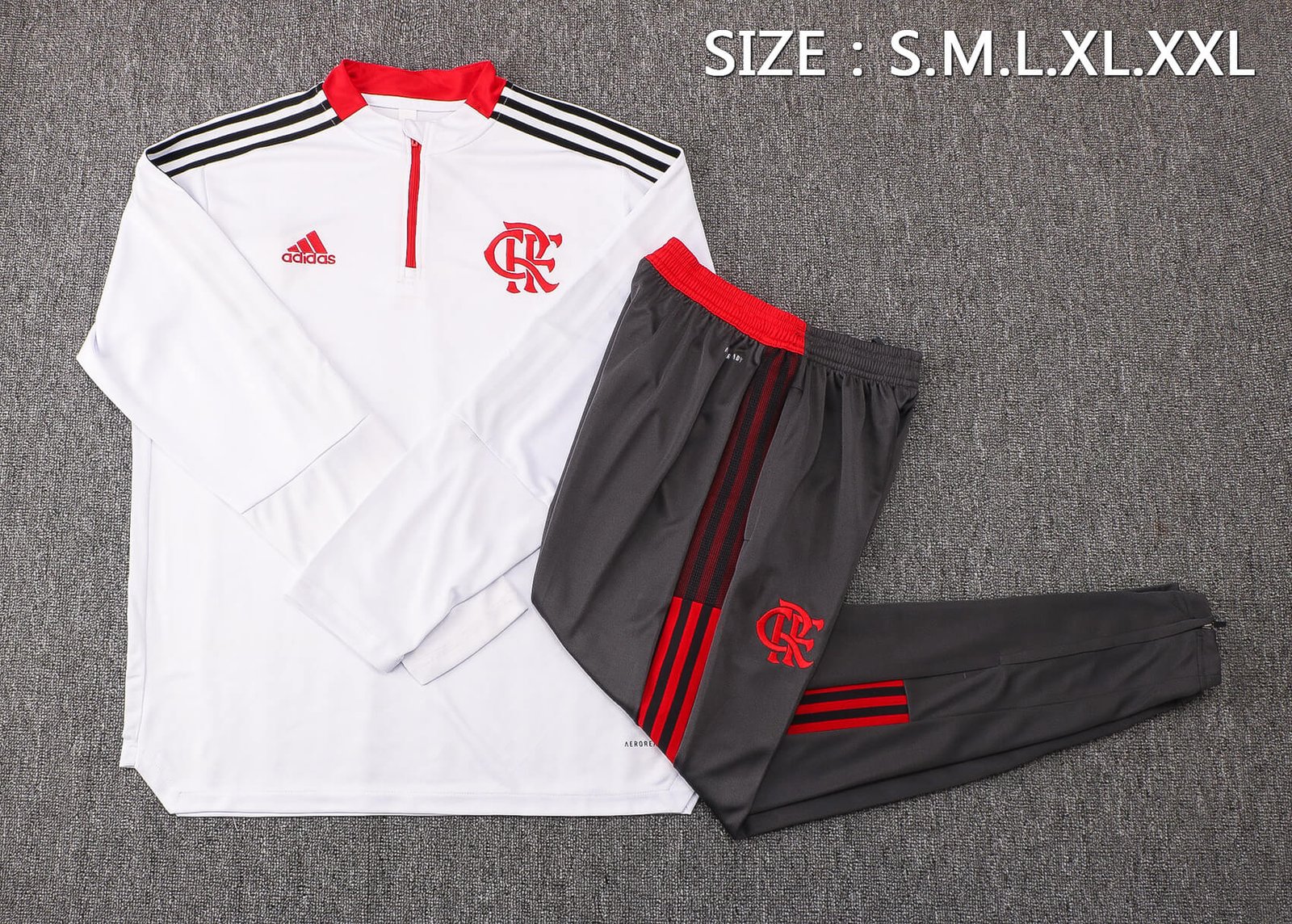 e85a01e5 Conjunto de Treino Flamengo Jaqueta+Calça Branca 2021/22
