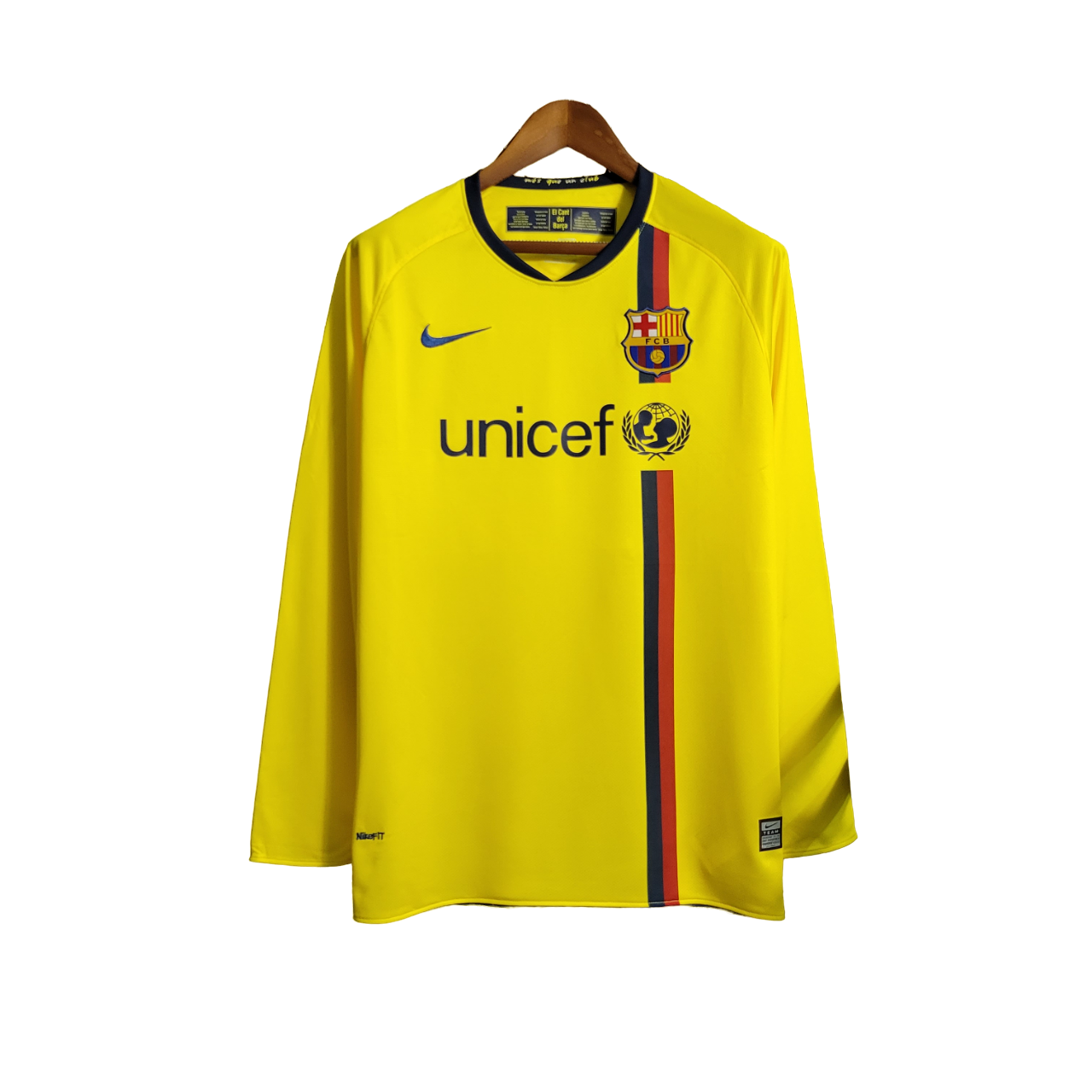 Camisa Barcelona Away Amarela 2008/09 Manga Longa Camisa Barcelona Away Amarela 2008/09 Manga Longa