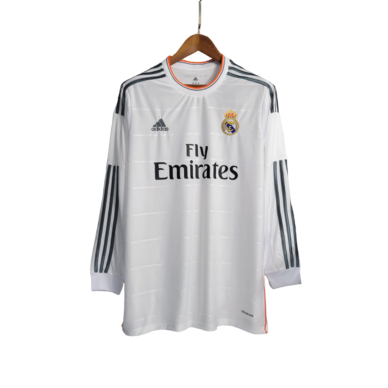 Camisa Real Madrid Home Branca 2013/14 Manga Longa Camisa Real Madrid Home Branca 2013/14 Manga Longa