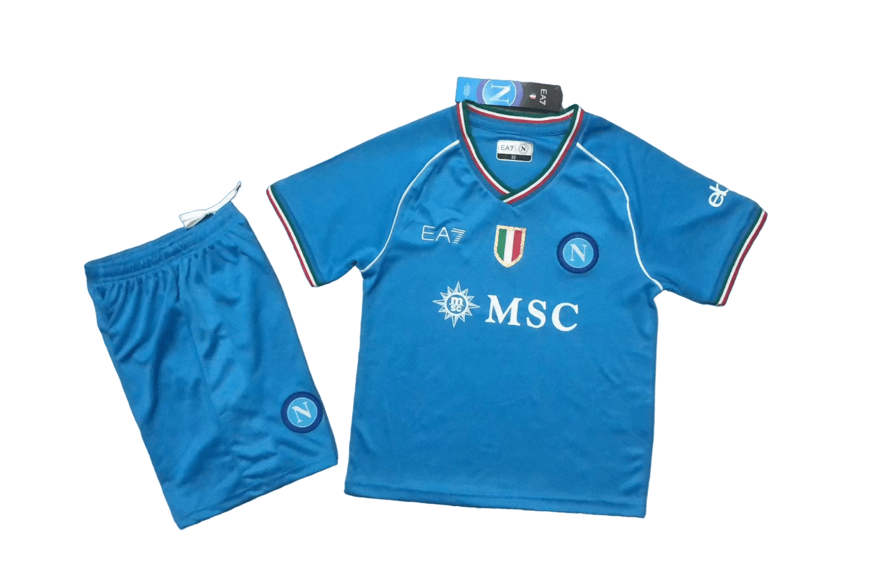 Kit Infantil Napoli Azul Home 2023/24 Unissex Kit Infantil Napoli Azul Home 2023/24 Unissex