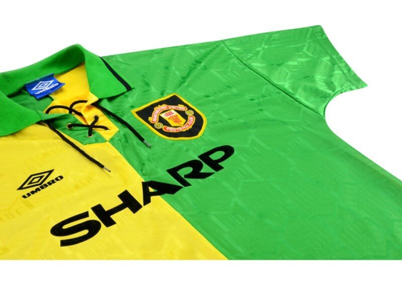 Camisa Manchester United Away Verde/Amarelo 1992 Masculina Camisa Manchester United Away Verde/Amarelo 1992 Masculina