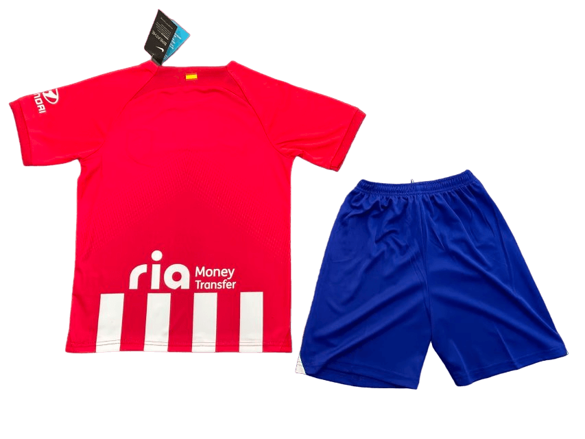 Kit Infantil Atlético de Madrid Home Vermelha 2023/24 Unissex Kit Infantil Atlético de Madrid Home Vermelha 2023/24 Unissex