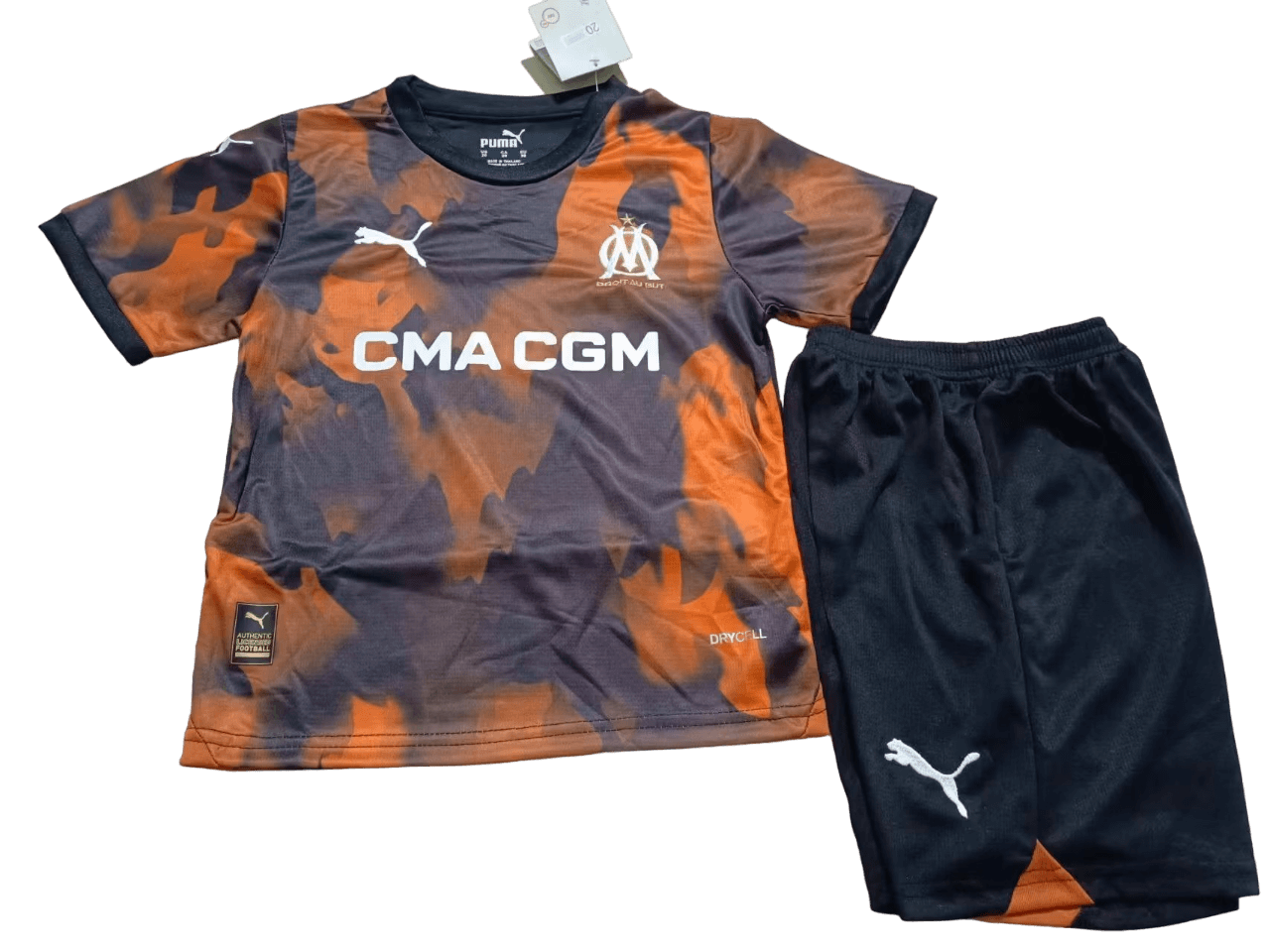 Kit Infantil Marseille Preta Third 2023/24 Unissex Kit Infantil Marseille Preta Third 2023/24 Unissex