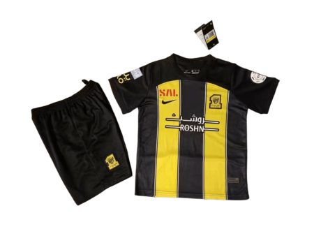 Kit Infantil AL-ittihad Amarela/Preta Home 2023/24 Unissex