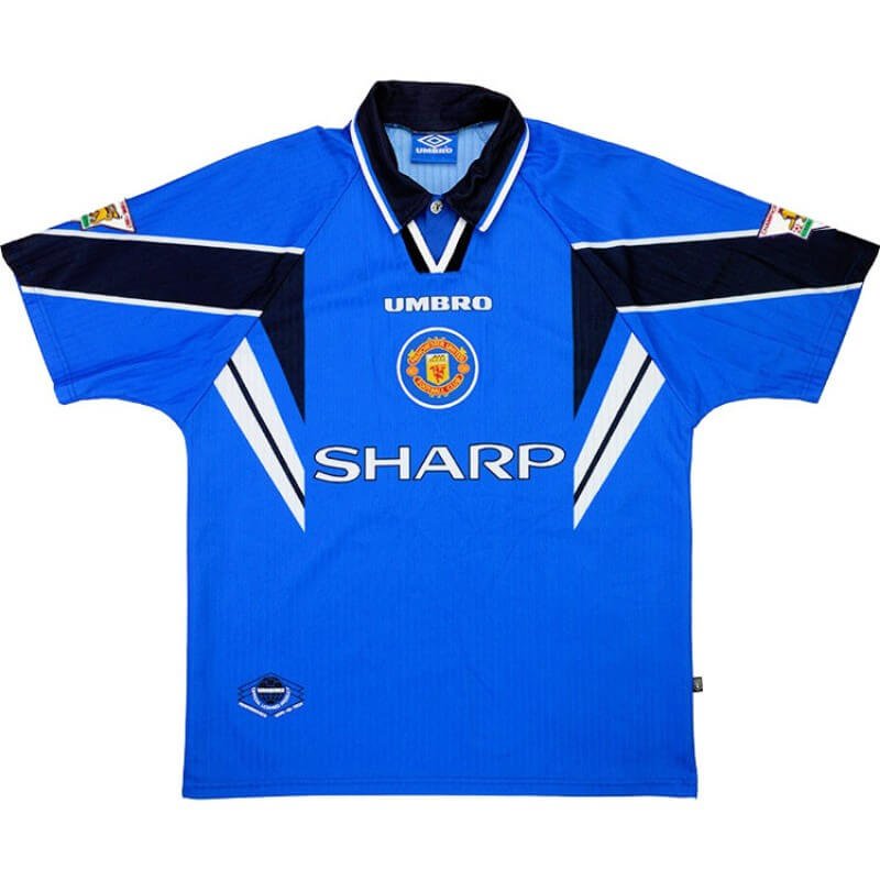 7BNiQw8XHESvIO5 Camisa Manchester United Away Azul 1996/97 Masculina
