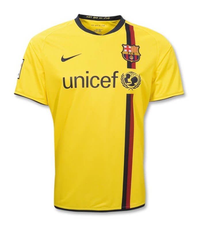 Camisa Barcelona Amarela 2008/09 Away Masculina Camisa Barcelona Amarela 2008/09 Away Masculina