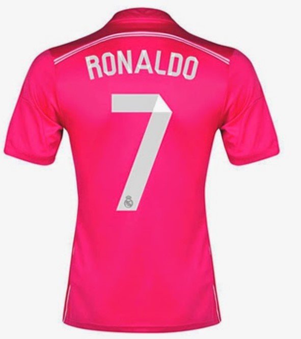 Camisa CR7 Real Madrid 2014/15 Away Rosa Camisa CR7 Real Madrid 2014/15 Away Rosa