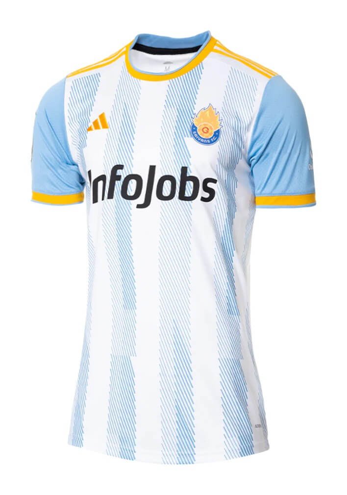 Camisa Saiyans FC Home Branca/Azul 2022/23 Masculina Camisa Saiyans FC Home Branca/Azul 2022/23 Masculina