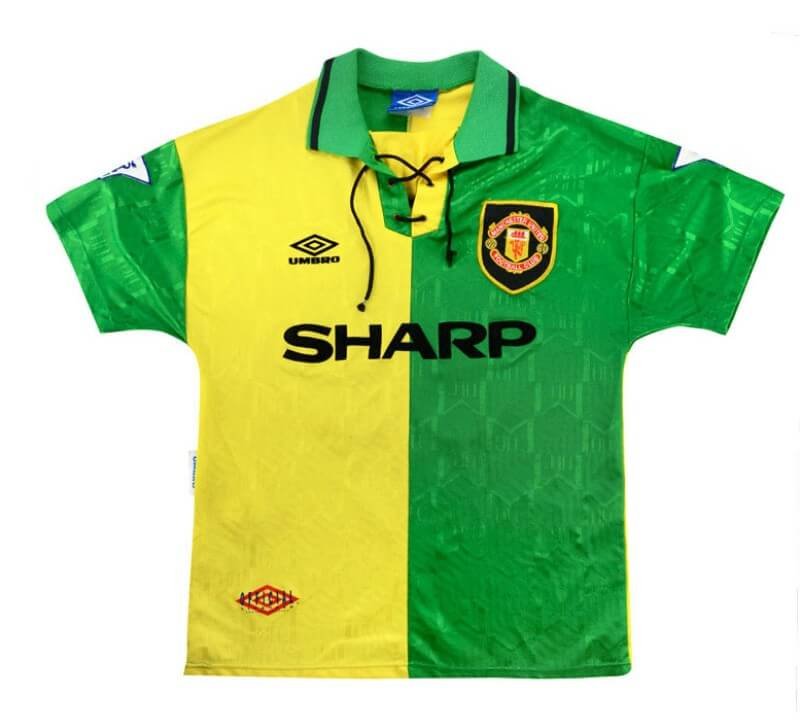 Camisa Manchester United Away Verde/Amarelo 1992 Masculina Camisa Manchester United Away Verde/Amarelo 1992 Masculina