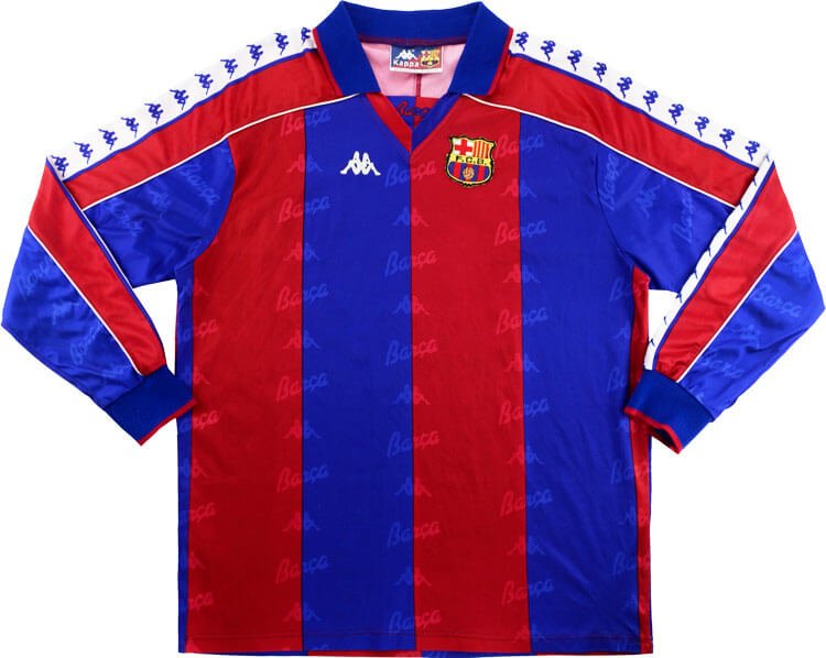 Camisa Barcelona Home 1992 Manga Longa Masculina Camisa Barcelona Home 1992 Manga Longa Masculina