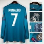 Camisa CR7 Real Madrid UCL 2017/18 Azul Manga Longa